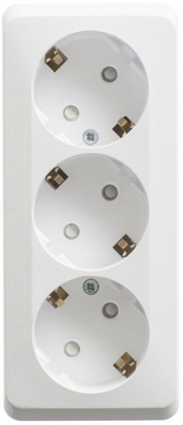 Розетка 3-м ОП Этюд 16А IP20 250В с заземл. защ. шторки бел. SE PA16-012B ТехноИмпульс