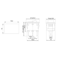 Выключатель клавишный 250В 6А (3с) ON-ON черн. Mini (RWB-202; SC-768) Rexant 36-2130 ТехноИмпульс