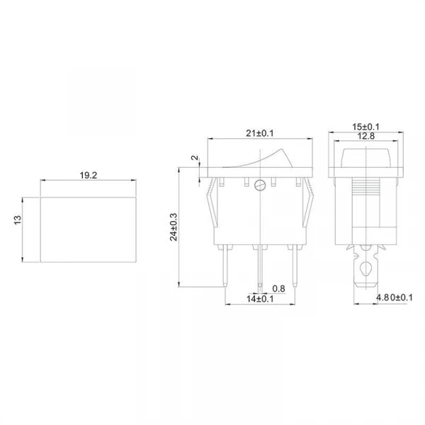 Выключатель клавишный 250В 6А (3с) ON-OFF красн. с подсветкой Mini (RWB-206; SC-768) Rexant 36-2150 ТехноИмпульс