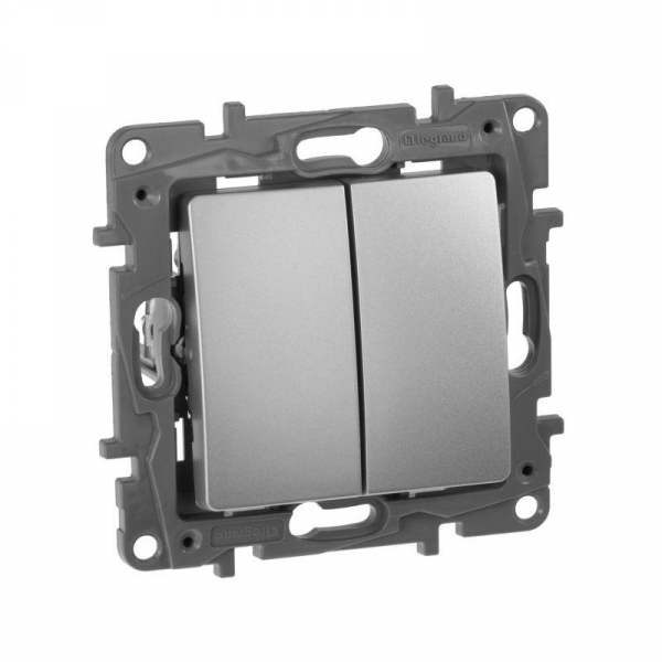 Выключатель 2-кл. СП Etika 10А IP20 250В 10AX авт. зажимы механизм алюм. IEK 672402 ТехноИмпульс