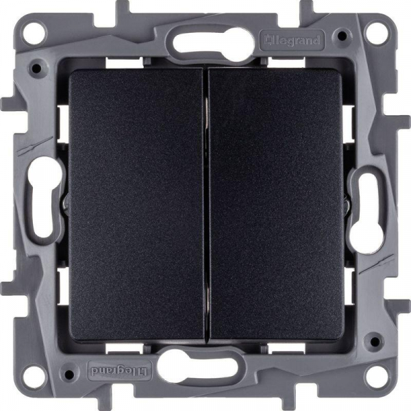 Выключатель 2-кл. СП Etika 10А IP20 250В 10AX авт. зажимы механизм антрацит IEK 672602 ТехноИмпульс