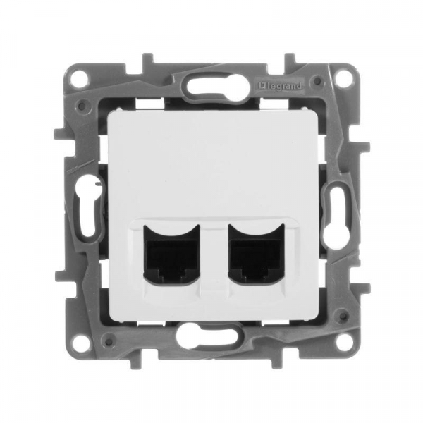 Розетка компьютерная 2-м СП Etika RJ45 кат.5E UTP механизм бел. IEK 672255 ТехноИмпульс