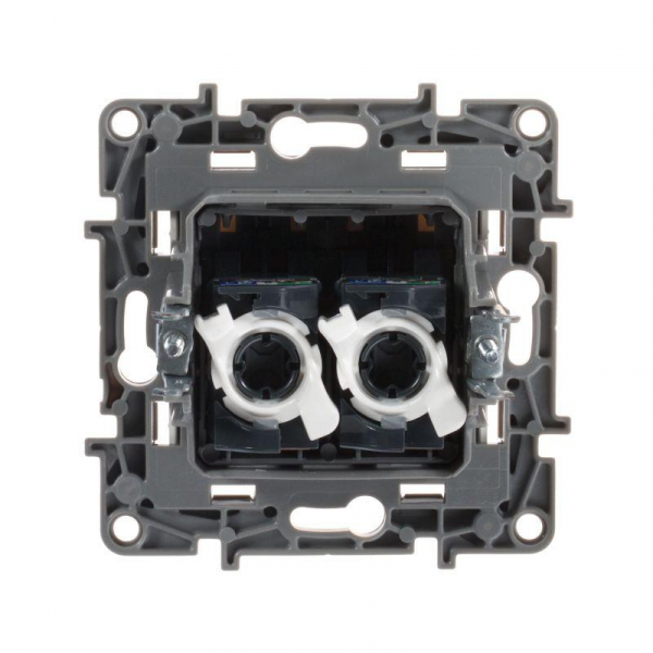 Розетка компьютерная 2-м СП Etika RJ45 кат.5E UTP механизм бел. IEK 672255 ТехноИмпульс