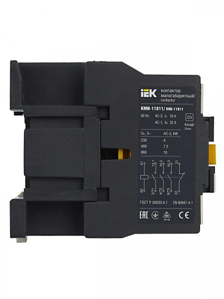 Контактор КМИ-11811 18А 230В/АС3 1НЗ KARAT IEK KKM11-018-230-01 ТехноИмпульс