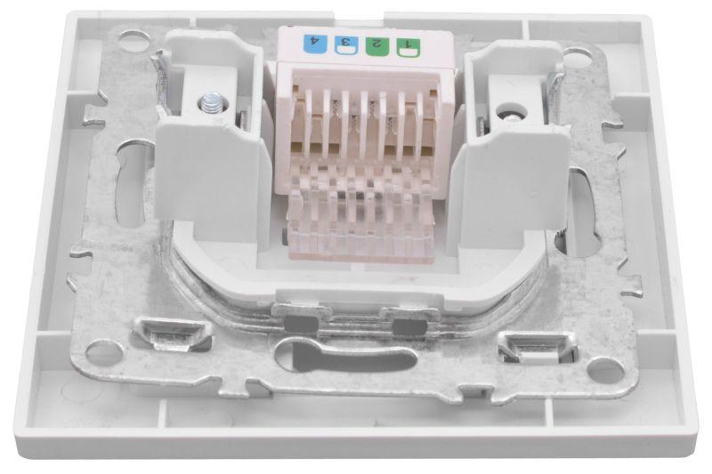 Розетка компьютерная 1-м СП Минск RJ45 бел. Basic EKF ERK01-035-10 ТехноИмпульс