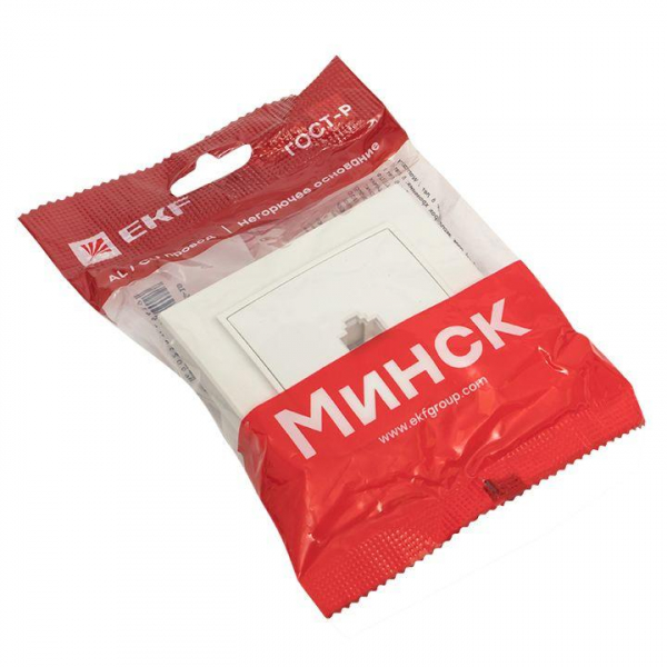 Розетка компьютерная 1-м СП Минск RJ45 бел. Basic EKF ERK01-035-10 ТехноИмпульс