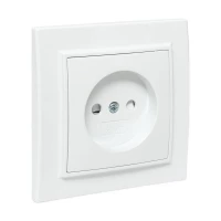Розетка 1-м СП Минск 10А IP20 без заземл. защ. шторки бел. Basic EKF ERR10-022-100 ТехноИмпульс