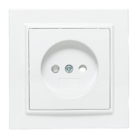 Розетка 1-м СП Минск 10А IP20 без заземл. защ. шторки бел. Basic EKF ERR10-022-100 ТехноИмпульс