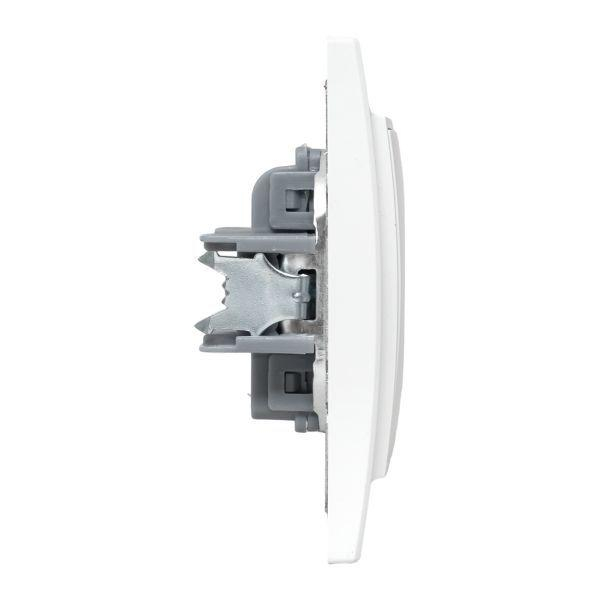 Розетка 1-м СП Минск 10А IP20 без заземл. защ. шторки бел. Basic EKF ERR10-022-100 ТехноИмпульс