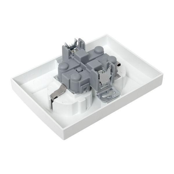 Розетка 2-м СП Минск 16А IP20 с заземл. защ. шторки бел. Basic EKF ERR16-128-100 ТехноИмпульс