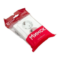 Розетка 2-м СП Минск 16А IP20 с заземл. защ. шторки бел. Basic EKF ERR16-128-100 ТехноИмпульс