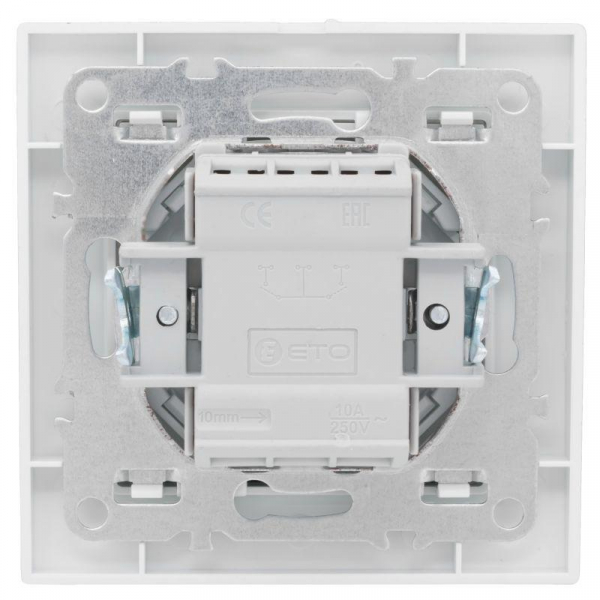 Выключатель 2-кл. СП Минск 10А IP20 бел. Basic EKF ERV10-023-10 ТехноИмпульс