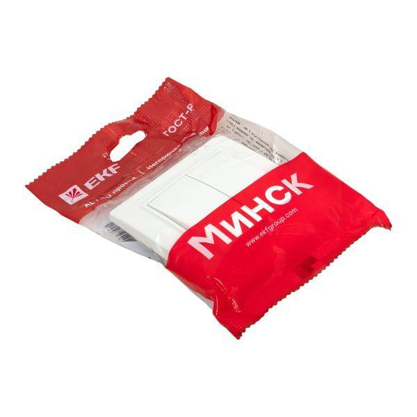 Выключатель 2-кл. СП Минск 10А IP20 бел. Basic EKF ERV10-023-10 ТехноИмпульс