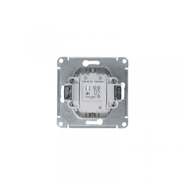 Выключатель 2-кл. СП Glossa 10А IP20 (сх. 5) 10AX механизм платина SE GSL001251 ТехноИмпульс