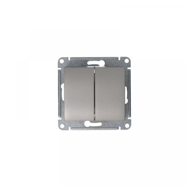 Выключатель 2-кл. СП Glossa 10А IP20 (сх. 5) 10AX механизм платина SE GSL001251 ТехноИмпульс