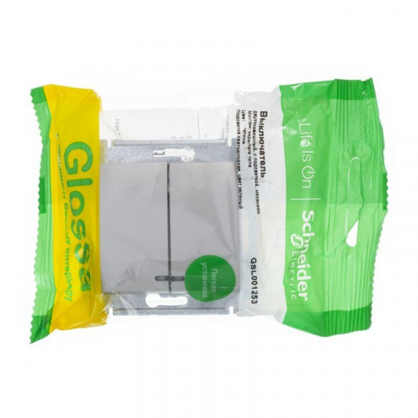 Выключатель 2-кл. СП Glossa 10А IP20 (сх. 5а) 10AX с подсветкой механизм платина SE GSL001253 ТехноИмпульс