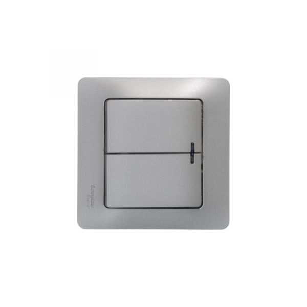 Выключатель 2-кл. СП Glossa 10А IP20 (сх. 5а) 10AX с подсветкой механизм платина SE GSL001253 ТехноИмпульс