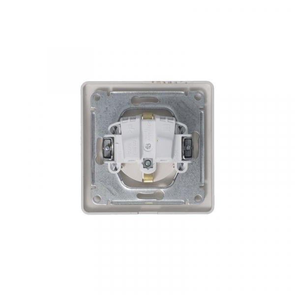 Розетка 1-м СП Glossa 16А IP44 250В с заземл. защ. шторки с крышкой в сборе платина SE GSL001248 ТехноИмпульс
