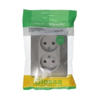 Розетка 2-м СП Glossa 16А IP20 250В без заземл. в сборе платина SE GSL001220 ТехноИмпульс