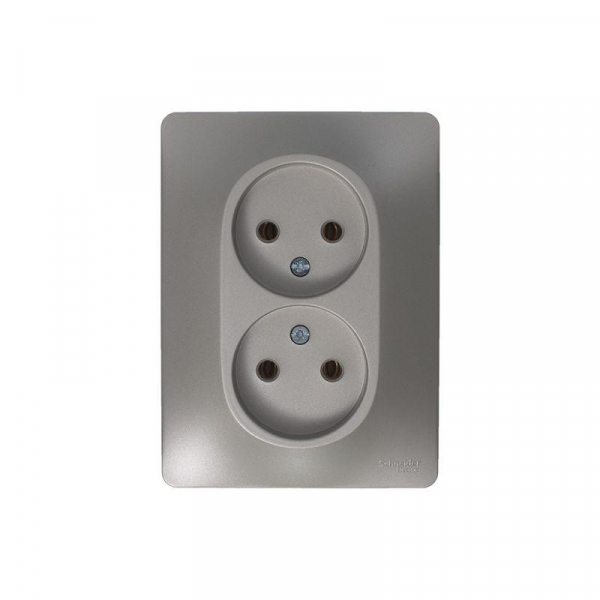 Розетка 2-м СП Glossa 16А IP20 250В без заземл. в сборе платина SE GSL001220 ТехноИмпульс