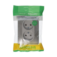 Розетка 2-м СП Glossa 16А IP20 250В без заземл. в сборе платина SE GSL001220 ТехноИмпульс