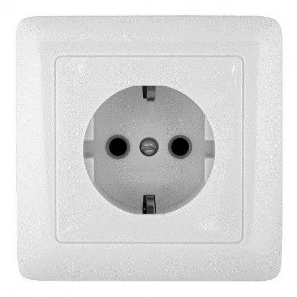 Розетка 1-м СП 1мод. Хит 16А IP20 250В с заземл. без защ. шторок бел. SE RS16-134-B ТехноИмпульс