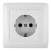 Розетка 1-м СП 1мод. Хит 16А IP20 250В с заземл. без защ. шторок бел. SE RS16-134-B ТехноИмпульс