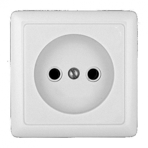 Розетка 1-м ОП Хит 10А IP20 250В без заземл. без защ. шторок бел. SE RA10-131-B ТехноИмпульс