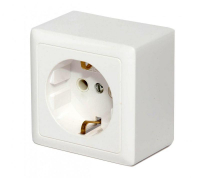 Розетка 1-м ОП Хит 16А IP20 250В с заземл. без защ. шторок бел. SE RA16-133-B ТехноИмпульс
