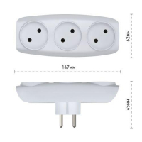 Разветвитель 3-м без заземл. 16А IP20 SP-3-W бел. Эра C0045527 ТехноИмпульс