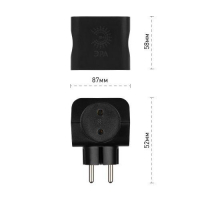 Разветвитель 4-м без заземл. 16А IP20 SP-4-B черн. Эра Б0008207 ТехноИмпульс