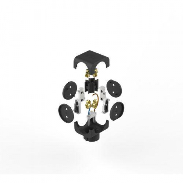 Разветвитель 4-м без заземл. 16А IP20 SP-4-B черн. Эра Б0008207 ТехноИмпульс