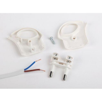 Вилка V1 6А без заземл. с кольцом непрямой ввод (10/200/9600) бел. ЭРА Б0019182 ТехноИмпульс