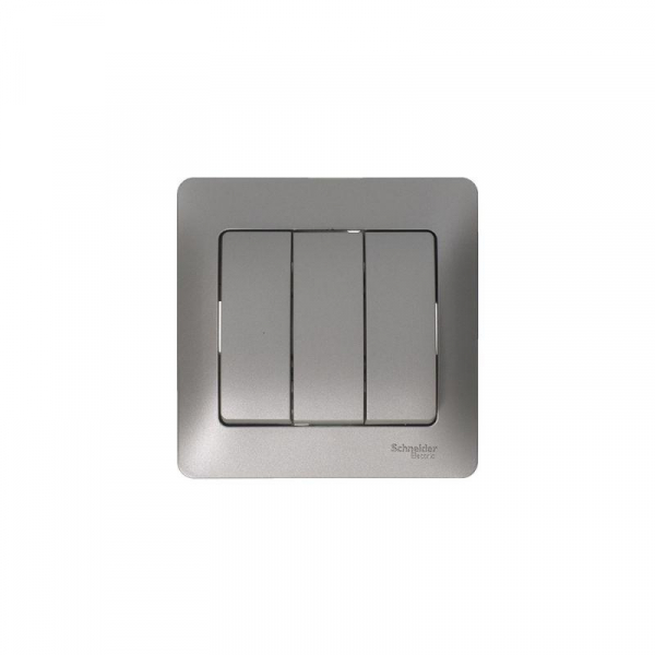 Выключатель 3-кл. СП Glossa 10А IP20 (сх. 3) 10AX механизм платина SE GSL001231 ТехноИмпульс