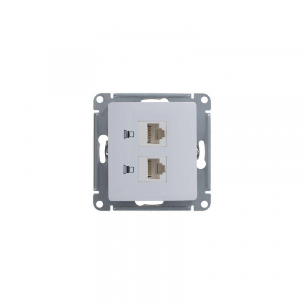 Розетка компьютерная 2-м Glossa RJ45 кат.5E механизм бел. SE GSL000185KK ТехноИмпульс