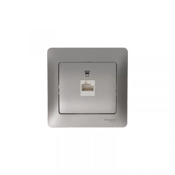 Розетка компьютерная 1-м Glossa RJ45 кат.5E механизм платина SE GSL001281K ТехноИмпульс