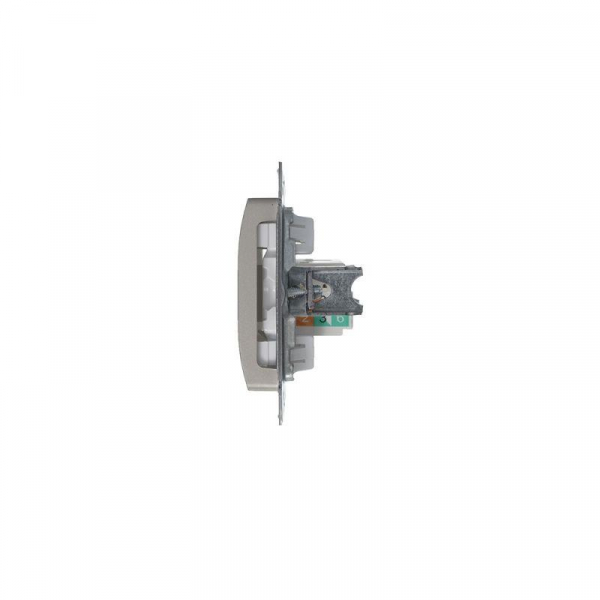 Розетка компьютерная 1-м Glossa RJ45 кат.5E механизм платина SE GSL001281K ТехноИмпульс