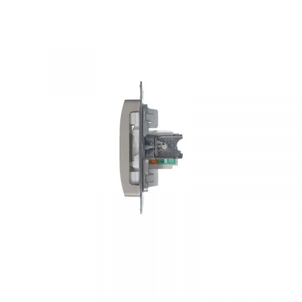Розетка компьютерная 1-м Glossa RJ45 кат.5E механизм платина SE GSL001281K ТехноИмпульс
