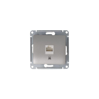 Розетка компьютерная 1-м Glossa RJ45 кат.5E механизм платина SE GSL001281K ТехноИмпульс