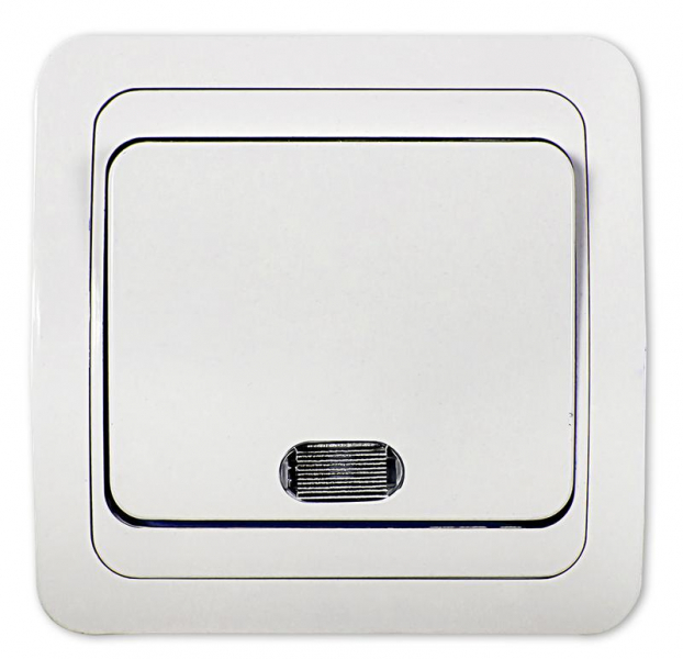 Выключатель 1-кл. СП Classico 2121 10А IP20 с подсветкой бел. ASD / IN HOME 4680005959853 ТехноИмпульс