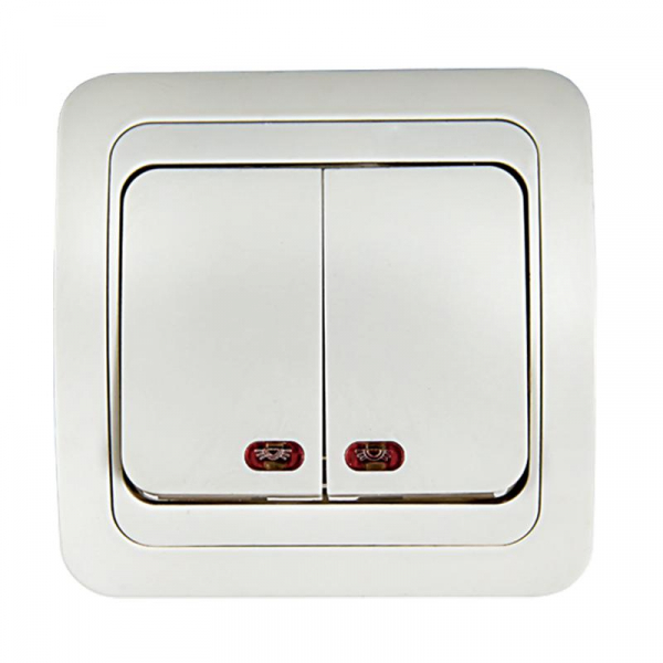 Выключатель 2-кл. СП Classico 2123 10А IP20 с подсветкой бел. ASD / IN HOME 4680005959877 ТехноИмпульс