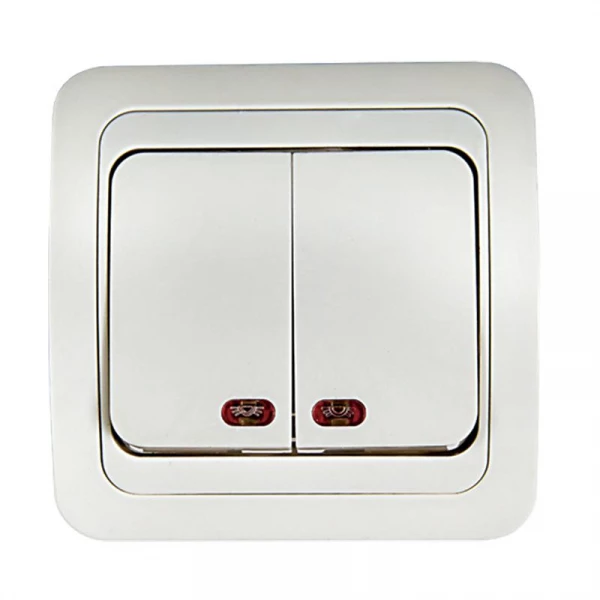 Выключатель 2-кл. СП Classico 2123 10А IP20 с подсветкой бел. ASD / IN HOME 4680005959877 ТехноИмпульс