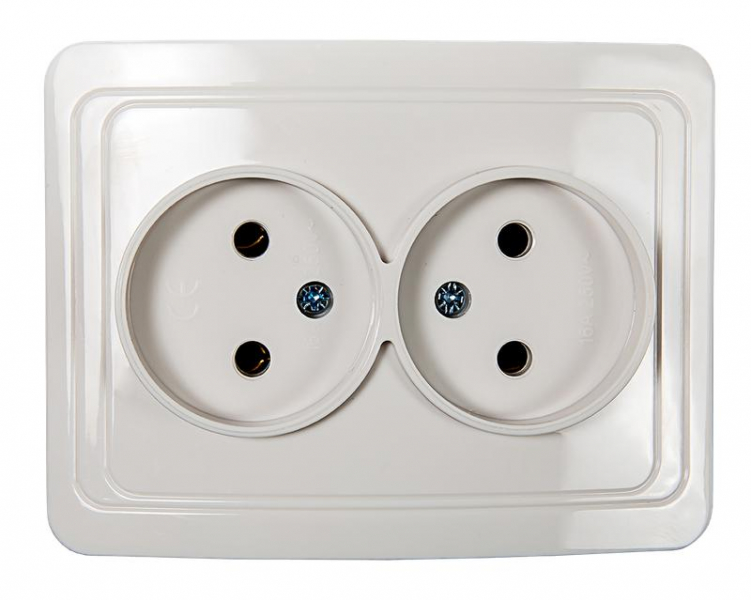 Розетка 2-м СП Classico 2102 16А IP20 бел. ASD / IN HOME 4680005959914 ТехноИмпульс