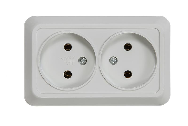 Розетка 2-м ОП Bolleto 7102 16А IP20 бел. ASD / IN HOME 4680005959822 ТехноИмпульс
