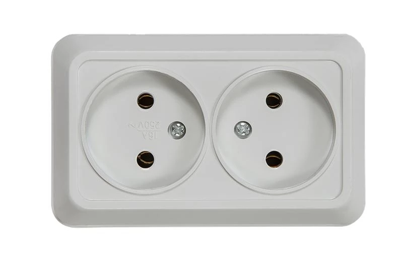 Розетка 2-м ОП Bolleto 7102 16А IP20 бел. ASD / IN HOME 4680005959822 ТехноИмпульс