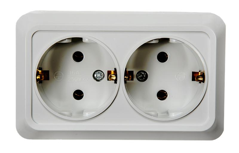 Розетка 2-м BOLLETO с заземл. накл. 7128 бел. ASD / IN HOME 4680005959839 ТехноИмпульс