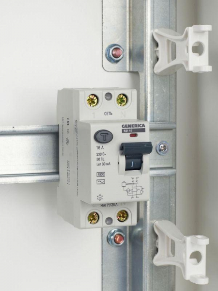 Выключатель дифференциального тока (УЗО) 2п 16А 30мА тип AC ВД1-63 GENERICA MDV15-2-016-030 ТехноИмпульс