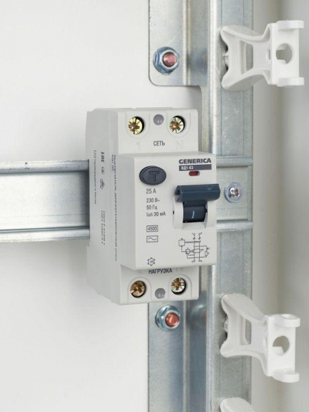 Выключатель дифференциального тока (УЗО) 2п 25А 30мА тип AC ВД1-63 GENERICA MDV15-2-025-030 ТехноИмпульс