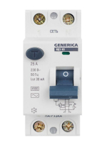 Выключатель дифференциального тока (УЗО) 2п 25А 30мА тип AC ВД1-63 GENERICA MDV15-2-025-030 ТехноИмпульс