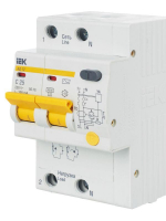 Выключатель автоматический дифференциального тока 2п C 25А 100мА тип AC 4.5кА АД-12 KARAT IEK MAD10-2-025-C-100 ТехноИмпульс